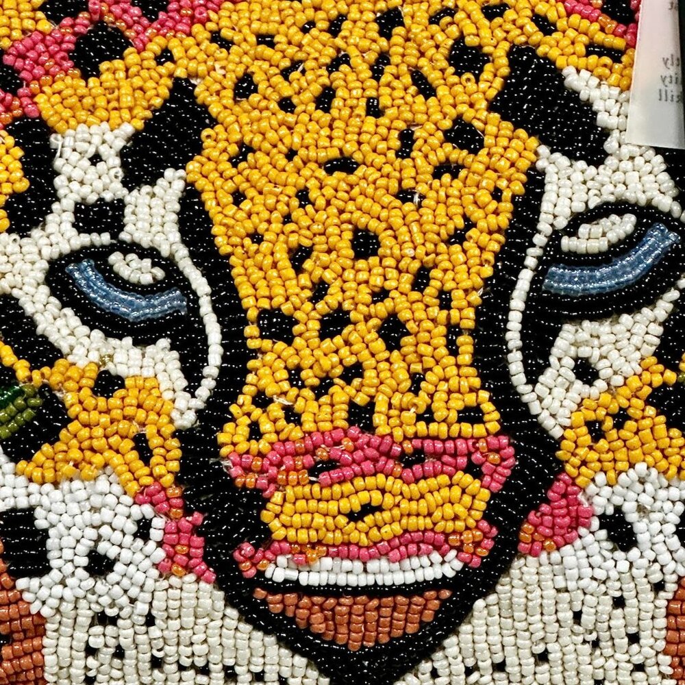 NWT America & Beyond Forestry Leopard Embellished LARGE Tote - Picture 3 of 10